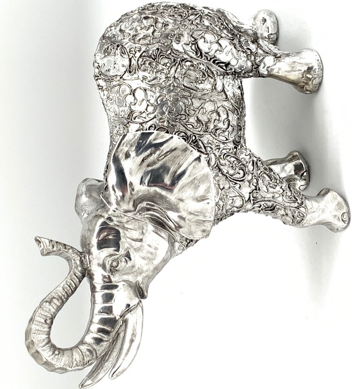 Electra Elephant Silver Polyresin 23cm
