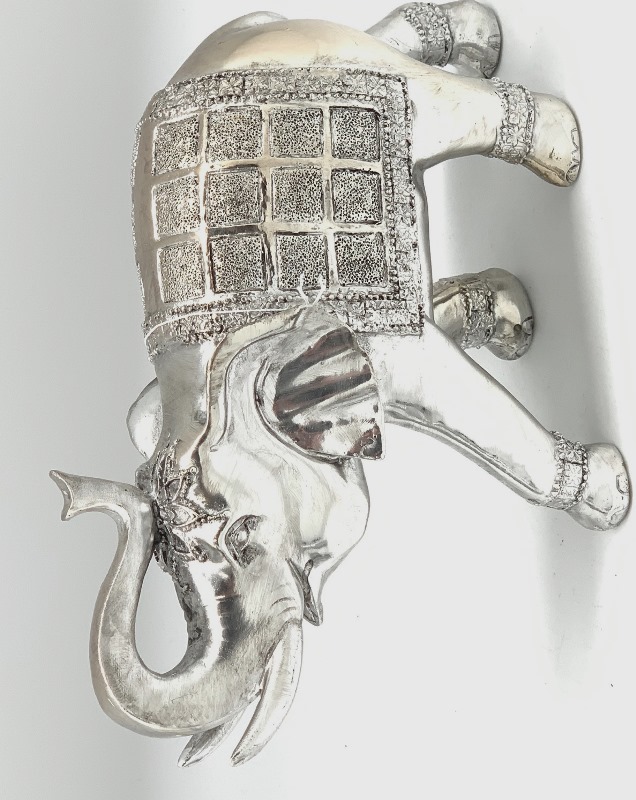 Electra Elephant Silver Polyresin 24cm