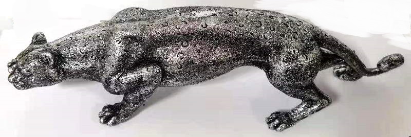 Leopard Silver Majestica Polyresin 67cm