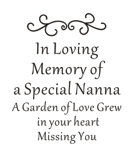 Signs - Memorial Rose Plaque  Special Nanna 7cm x 9cm