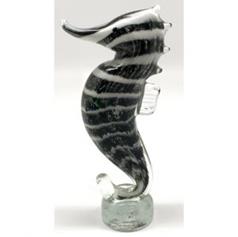 Glass Figurine - Seahorse Joshwah Black and White Stripes 21cm