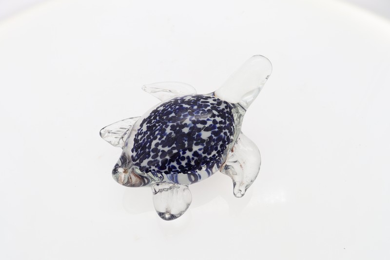 Glass Figurine - Cobalto Turtle 12 cm