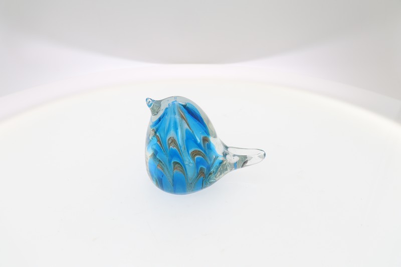 Glass Figurine - Turquoise Bird 9 cm
