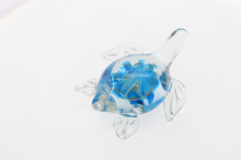Glass Figurine - Turquoise Turtle 12 cm