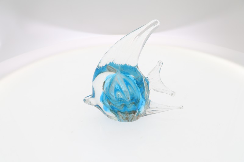 Glass Figurine - Turquoise Angel Fish 10 cm