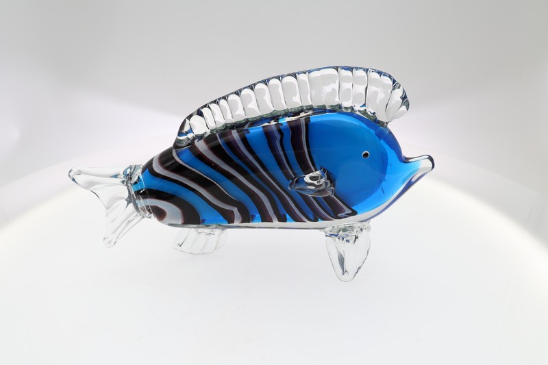 Glass Figurine - Rayas Azules Fish 21x15cm