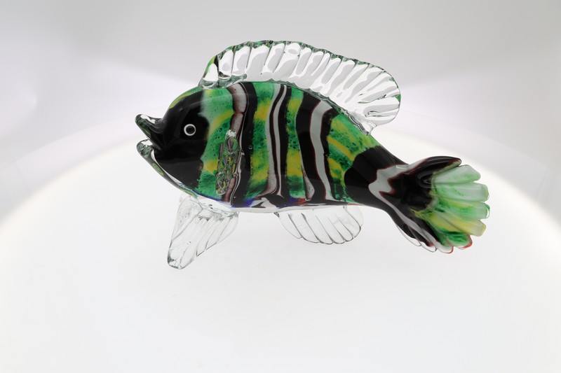 Glass Figurine - Verde Amarillo Fish 25x16cm