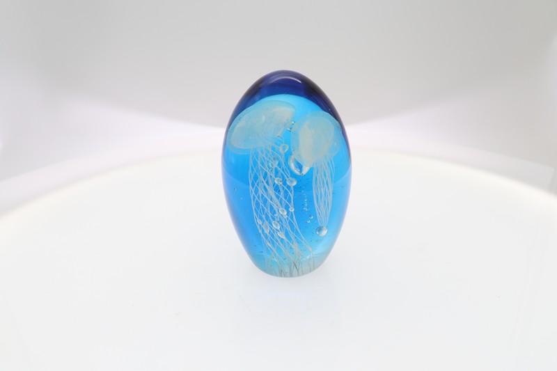 Glass Figurine - Jellyfish Paperweight 11 cm