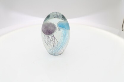 Glass Figurine - Jellyfish Paperweight Mauve/Bl