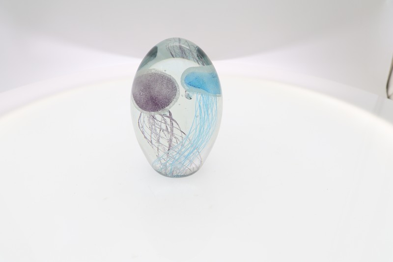 Glass Figurine - Jellyfish Paperweight Mauve/Bl