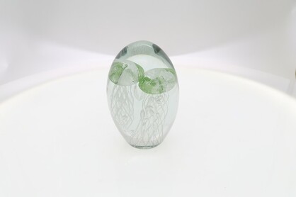 Glass Figurine - Jellyfish Paperweight Green 11