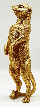 Golden Meerkat Standing Polyresin 21 cm High