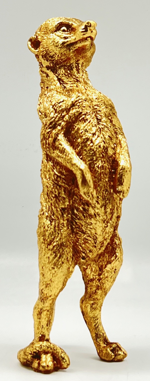 Golden Meerkat Standing Polyresin 46 cm High