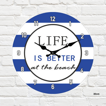 Clock - Life is Better at the Beach 30cm