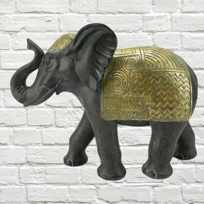 Kenyan Elephant Polyresin  26x18cm