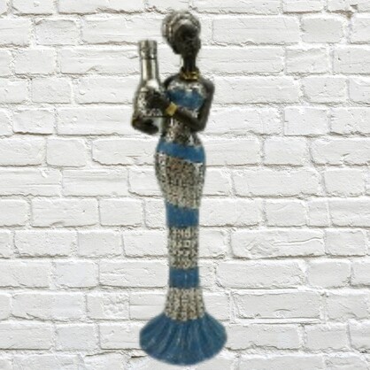 Senhora Africana Azul Polyresin  33cm