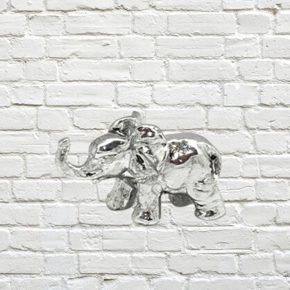 Electra Elephant Silver Polyresin  7cm