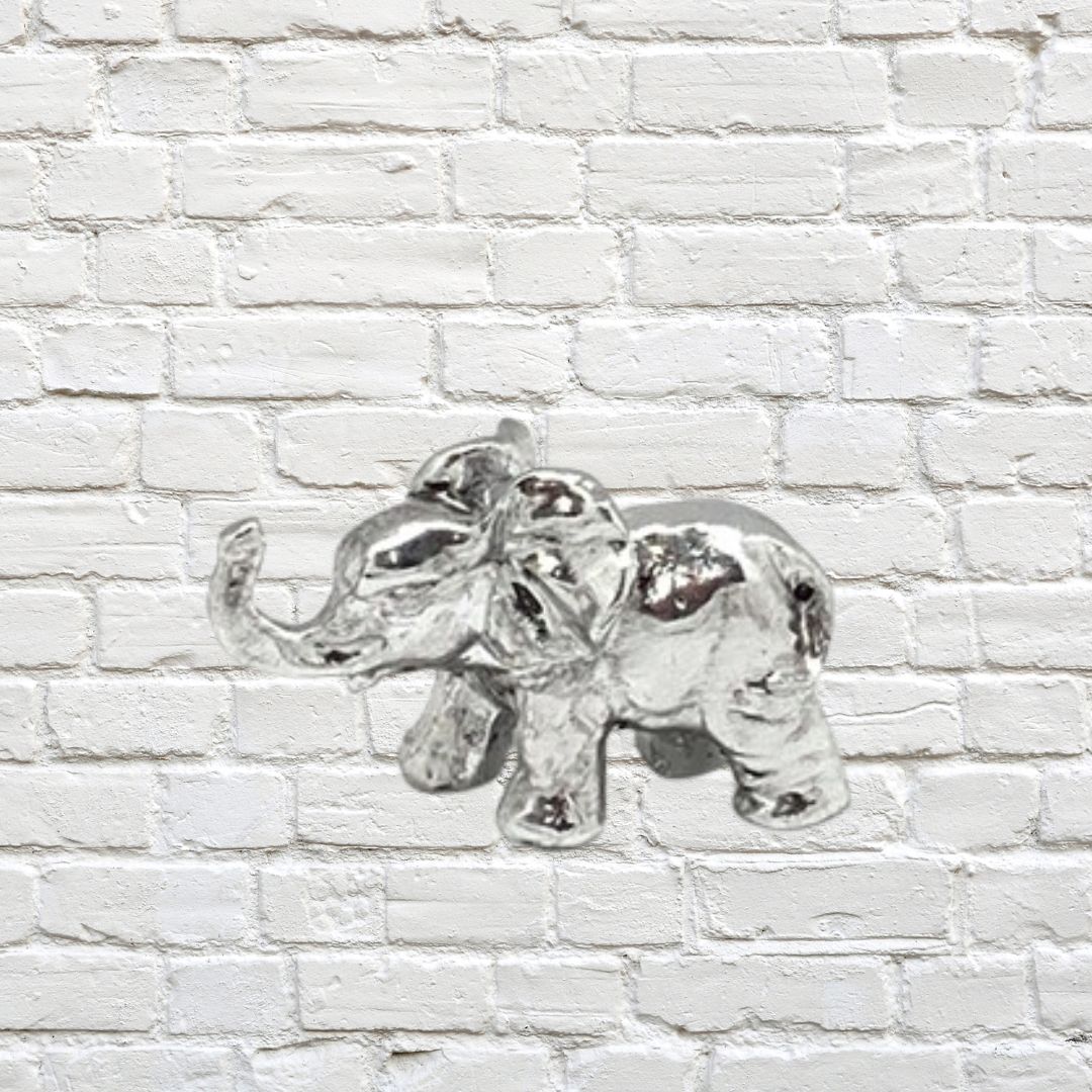 Electra Elephant Silver Polyresin  7cm