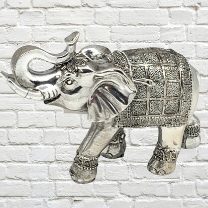 Electra Elephant Silver Polyresin 15cm