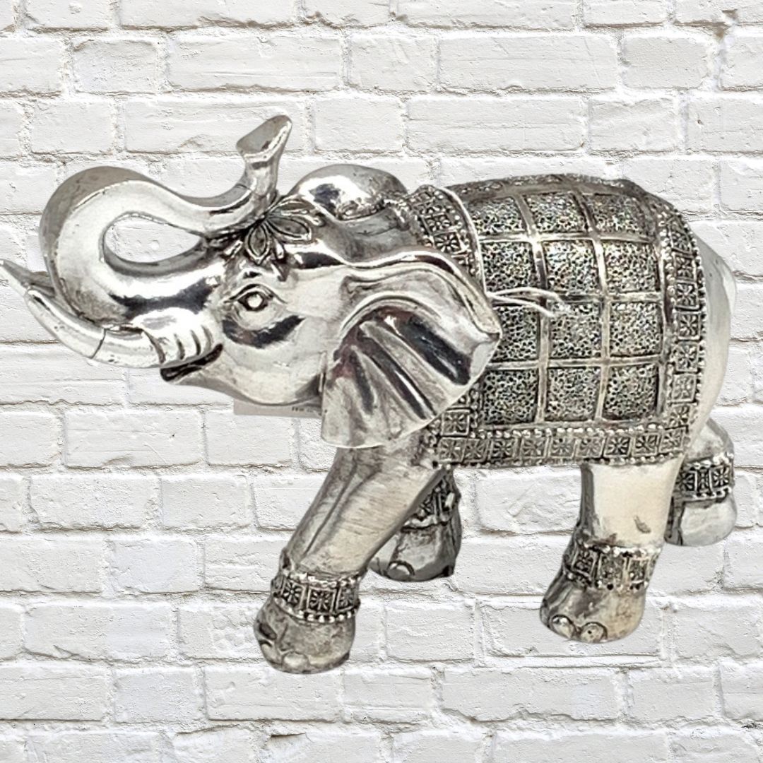 Electra Elephant Silver Polyresin 15cm