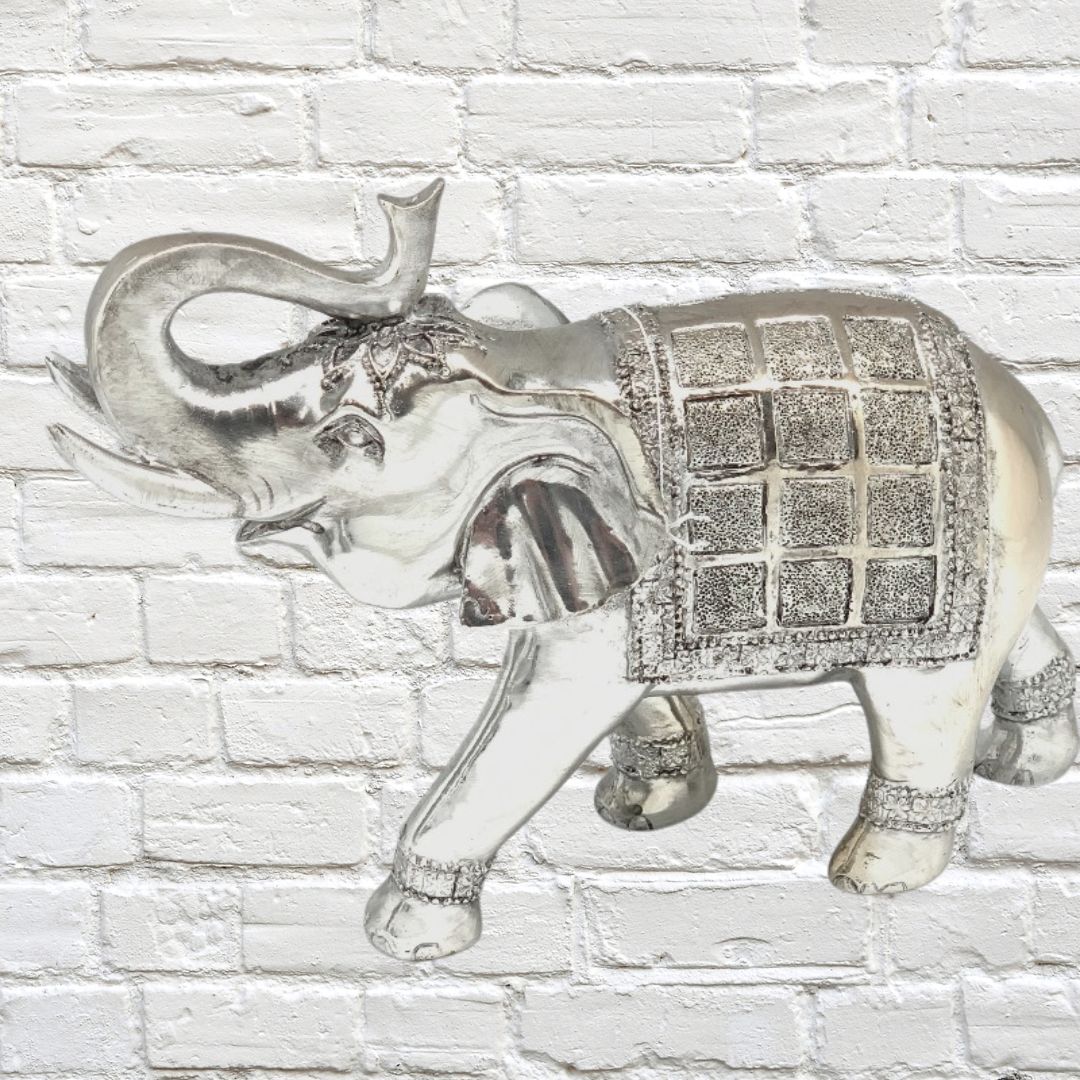 Electra Elephant Silver Polyresin 24cm