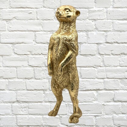 Golden Meerkat Standing Polyresin 46 cm High