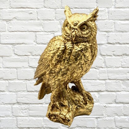Golden Owl Polyresin 26cm x 34cm High