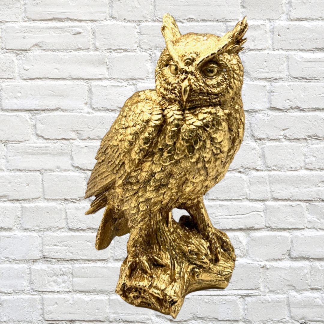 Golden Owl Polyresin 26cm x 34cm High