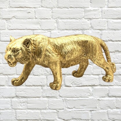 Golden Tiger Polyresin 58cm x 25cm