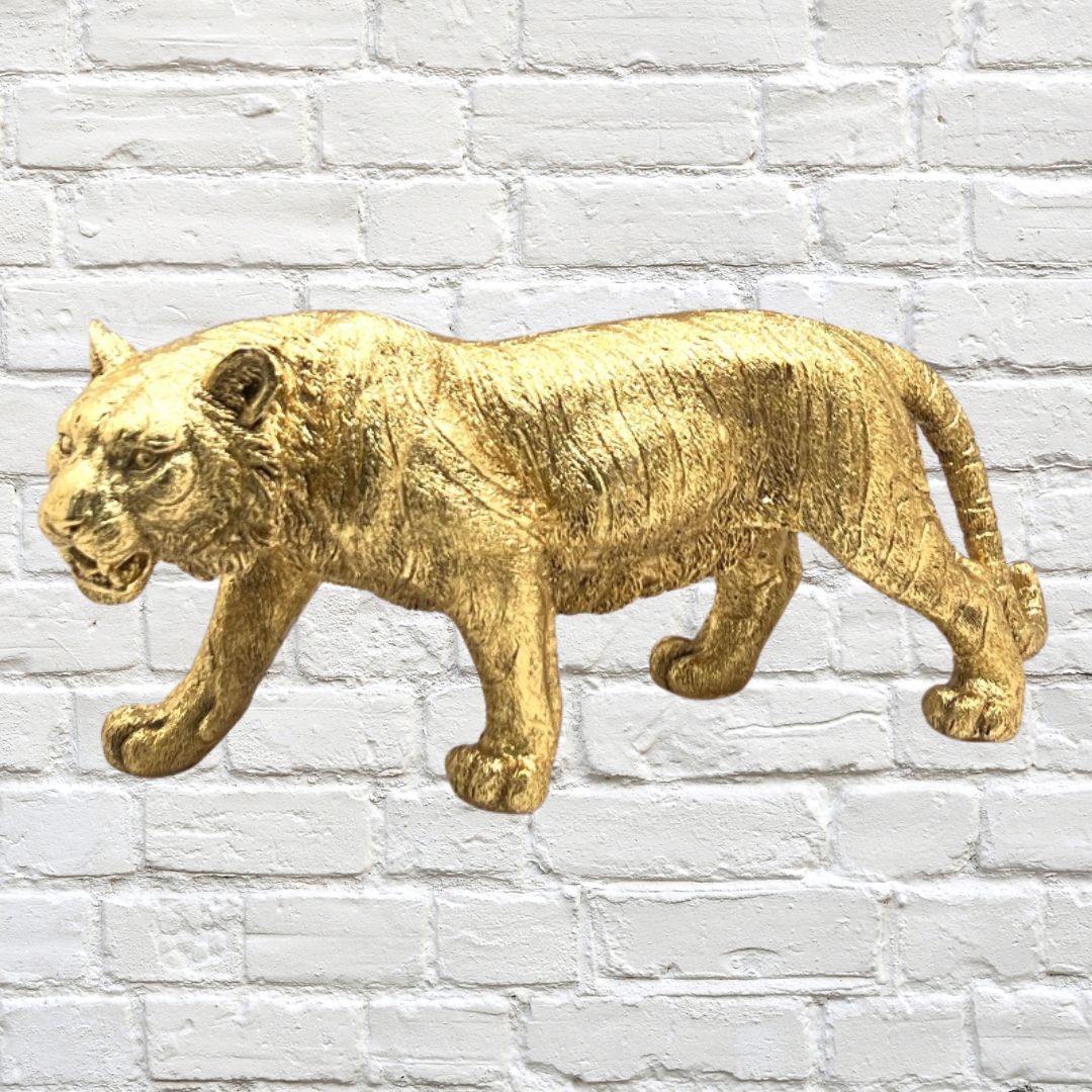 Golden Tiger Polyresin 58cm x 25cm