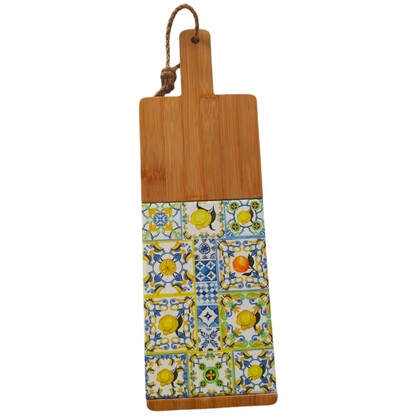 Bamboo Board Citric with Tile Inlay 40cm x 13cm