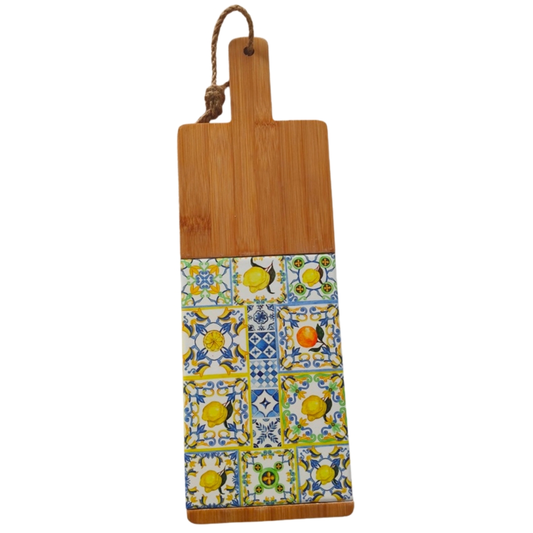 Bamboo Board Citric with Tile Inlay 40cm x 13cm
