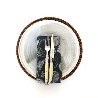 Lemon Marmalade Napkin Set 4 Dark Slate