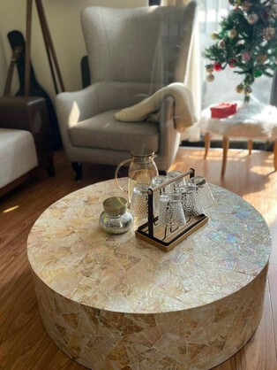 SNOWDEN MOTHER OF PEARL HAND MADE COFFEE TABLE