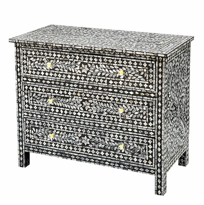 MOTHER OF PEARL MONOCHROME CHEST OF DRAWS