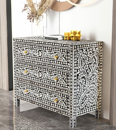 MOTHER OF PEARL MONOCHROME CHEST OF DRAWS
