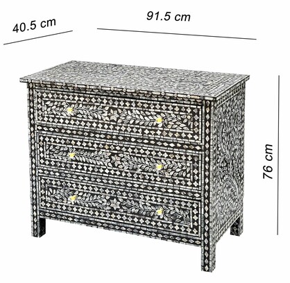 MOTHER OF PEARL MONOCHROME CHEST OF DRAWS