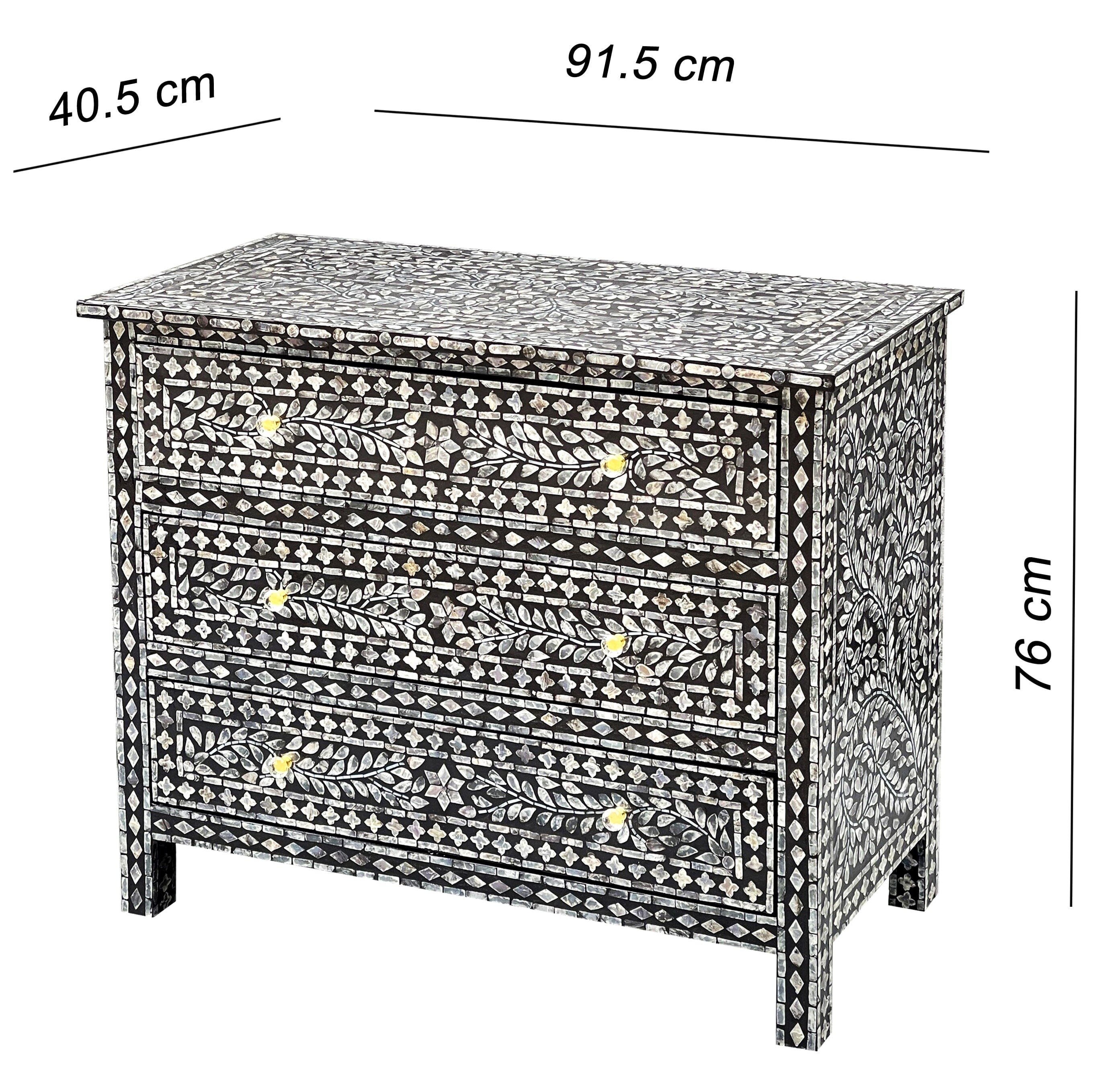 MOTHER OF PEARL MONOCHROME CHEST OF DRAWS