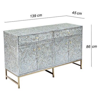 MOTHER OF PEARL HAND MADE SWISH SIDEBOARD