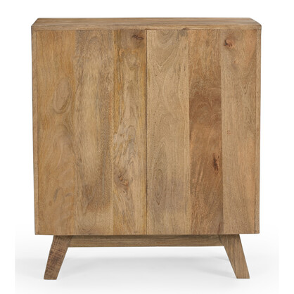 SCANDI HAND MADE SOLID TIMBER COWHIDE CABINET