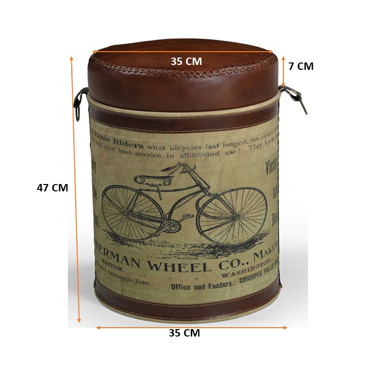 CYCLINDRICAL BICYCLE OTTOMAN
