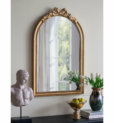 ZURICH ARCHED GOLD BOW MIRROR