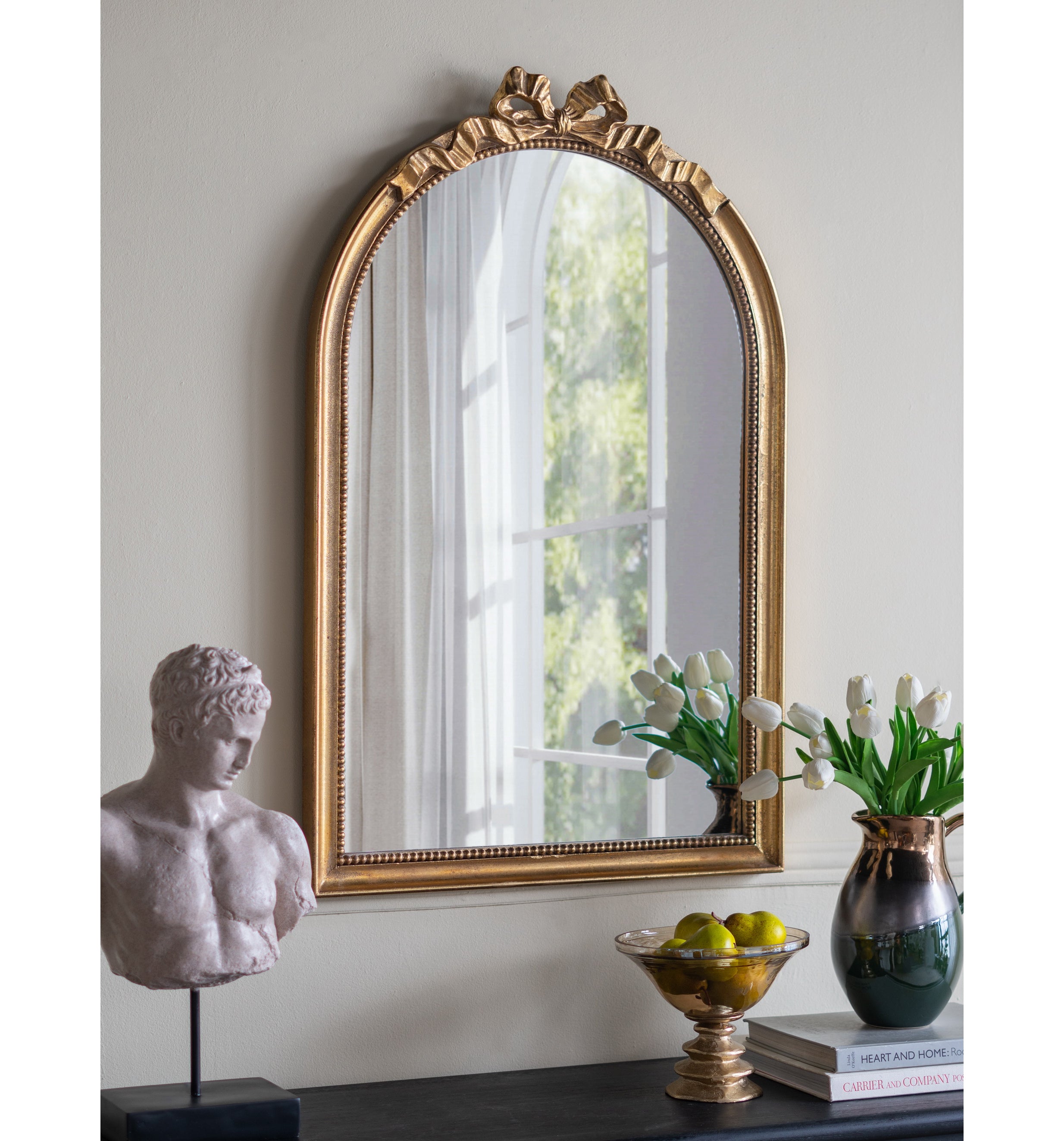 ZURICH ARCHED GOLD BOW MIRROR