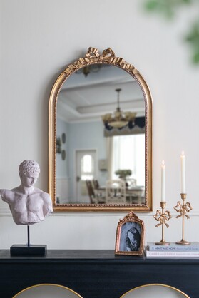 ZURICH ARCHED GOLD BOW MIRROR