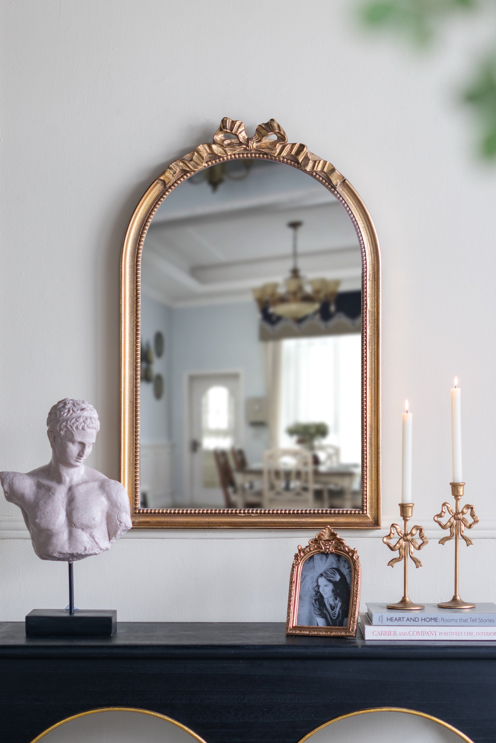 ZURICH ARCHED GOLD BOW MIRROR