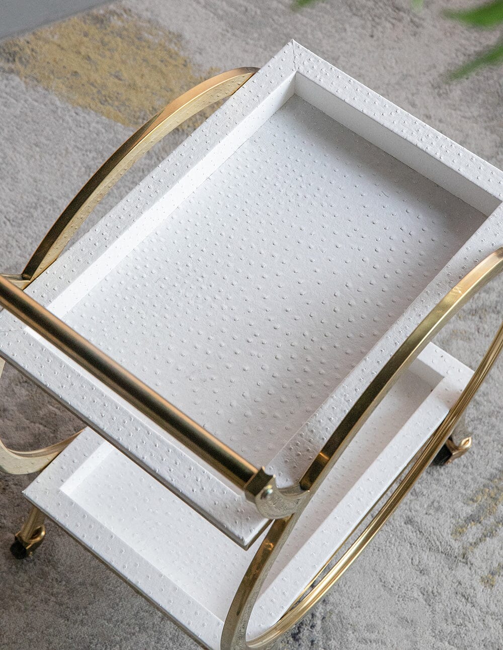 STEEL STRIDE BAR CART ON WHEELS FINISHED IN STAINLESS STEEL