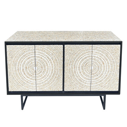 MOTHER OF PEARL HAND MADE SWIRL SIDEBOARD