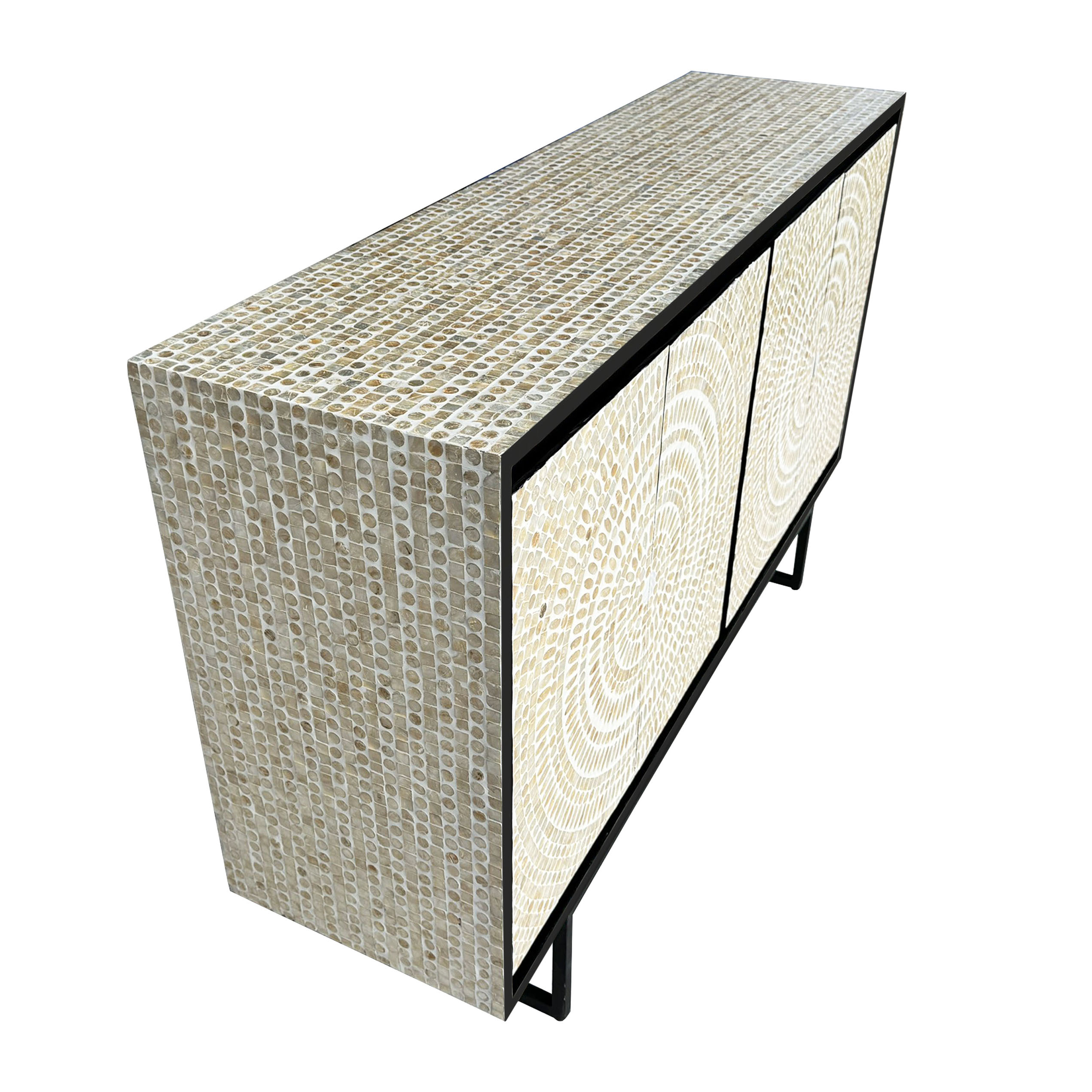MOTHER OF PEARL HAND MADE SWIRL SIDEBOARD