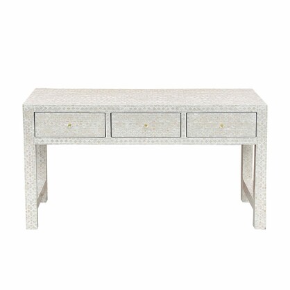 MOTHER OF PEARL OPULENT 3 DRAWER CONSOLE TABLE LIGHT HUE