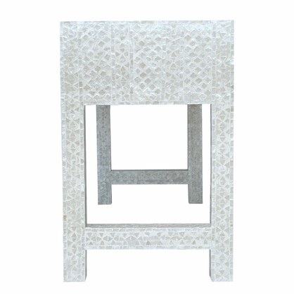 MOTHER OF PEARL OPULENT 3 DRAWER CONSOLE TABLE LIGHT HUE